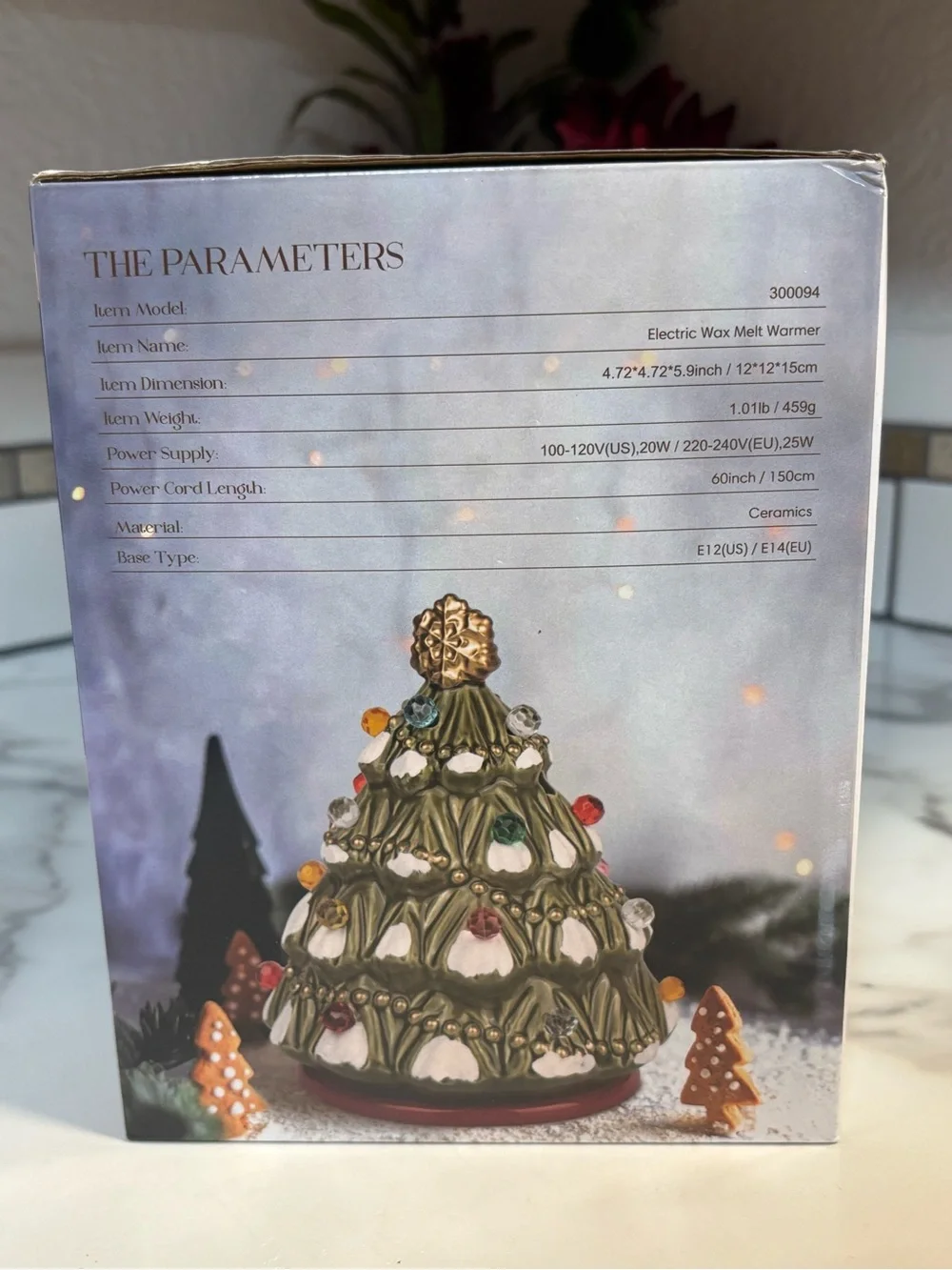 Electric Ceramic Christmas Tree Wax Melter & Nightlight Duo